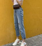 Commuter Light Blue Ripped Straight Jeans