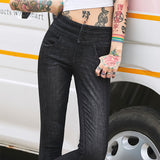 Commuter Three-Button Skinny Beaded Jeans
