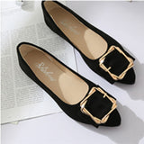 Pointed Toe Buckle Flat Shoes