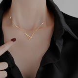 Simple and fashionable design geometric V-shaped necklace