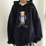 Cartoon bear pattern loose long-sleeved sweatshirt
