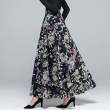 Woolen elegant temperament all-match A-line big skirt