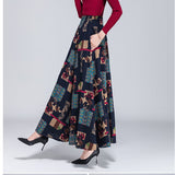 Woolen elegant temperament all-match A-line big skirt