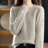 Solid Color Round Neck Knitted Sweater