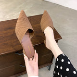 Pointed Toe Mid Heel Slip-On Sandals