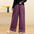 Cotton and Linen Stitching Embroidered Loose Wide-Leg Pants Straight-Leg Pants