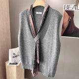 Fashion Women's Scarf Knitted Vest Sweater