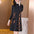 Fashion Women's Wear Plaid Pocket Stitching Alphabet Knitting Dress