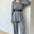 Women's Elegant Knitted Long-Sleeved Wide-Leg Pants Suit