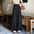 Women's Fashion Dotted Prints Woolen Suit Wide Leg Pants