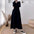 Women's Elegant V-neck Vertical Pleated Knitted Dress