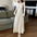 Women's Elegant off-Shoulder Long Sleeve Knitted Maxi Dress