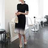 Graceful Mesh Stretch Knitted Dress