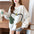 Women's Fashion Letter Printed Knitted Gloves Multicolor Hoodie T-shirt