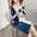 Fashion Ladies Stitching Mid-Length Sweater Base Dress