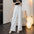 Irregular Wide-Leg Pants Straight Loose High Waist Pants