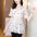 Women's Elegant Star Printed Drawstring Short Sleeve Top Chiffon Shirt