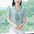 Simple Graceful V-neck Scarf Short Sleeve Chiffon Shirt