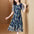 Elegant Lady Peacock Feather Ruffle Sleeve Print Dress