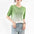 Loose Gradient Knitted round Neck Short Sleeve T-shirt