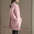 Fashionable elegant mid-length fur  lambs wool coat