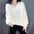 Women's Elegant Lantern Sleeve V-neck Knitted Sweater