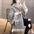 Fashion Tassel Shawl Houndstooth Knitted Coat