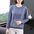 Women's Patchwork Pattern Button Long-Sleeved T-shirt