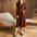 Temperament Pleated Waist Tight V-neck Long-Sleeve Dress