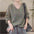 Women's Elegant Colored Thread V-neck Sweater