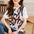 High-End Linen Printed Elegant Stitching Half Sleeve T-shirt