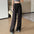 Ice Silk Floral Wide-Leg Pants Loose Drooping High Waist Pants