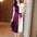 Temperament Color Contrast Patchwork V-neck Tight Waist Dress