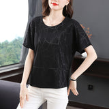 Loose Ice Silk Knitted T-shirt
