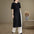 Temperament Leisure High Slit Padded Shoulder T-shirt Dress