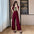 Sequin Stitching Stretch Temperament Wide Leg Jumpsuit