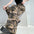 Retro Hip Hop Camouflage Casual High Waist Wide Leg Pants