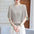 Loose round Neck Ice Silk Knitted Flounced Sleeve T-shirt