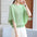 Loose round Neck Ice Silk Knitted Flounced Sleeve T-shirt