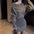 Fashion Temperament Button Lapel Knitted Sweater Dress