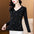 Women's Elegant Hot Drilling Square Pattern Slim Fit Long-Sleeved Cotton T-shirt