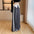 Women's Fashion Striped Lace-up Waist Design Wide Leg Pants