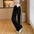 Women's Fashion Striped Lace-up Waist Design Wide Leg Pants