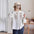 Women's Casual Embroidered Crocheted Pleated Shirt