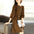 Women's Elegant Plaid Suede Belt Dress