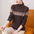 Women's Elegant Half Turtleneck Brocade Sweater