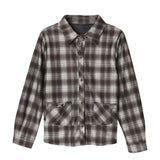 Casual Women Lapel Plaid Shirt Long Sleeve Coat