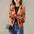 Women's Elegant Plaid Knitted Cardigan Sweater Coat