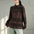 Elegance Retro Multi-Colored Half-Turtleneck Long Sleeve T-shirt