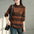 Elegance Retro Multi-Colored Half-Turtleneck Long Sleeve T-shirt